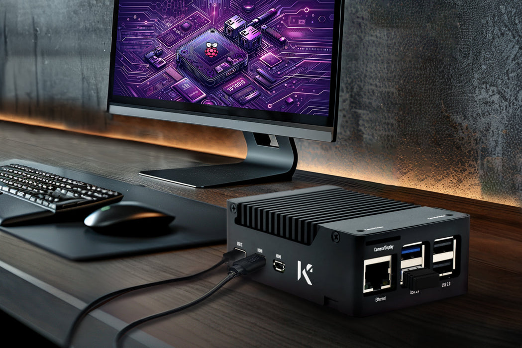 KKSB Raspberry Pi 5 Case with Aluminium Heatsink for Silent Passive Cooling