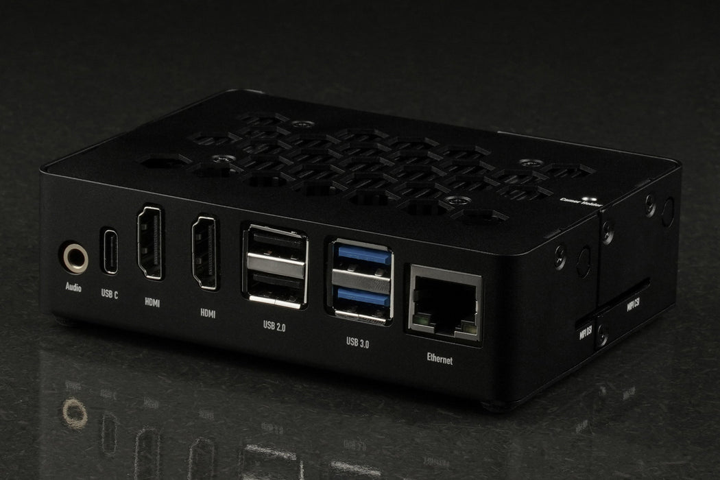 KKSB ROCK 5B Case with Heatsink - Black Aluminum Enclosure