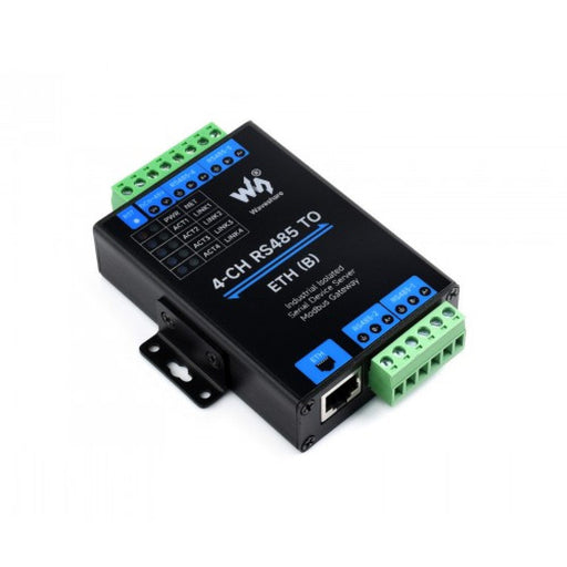RS485 to RJ45 Ethernet 4-Channel Serial Server with Rail Mount Clip