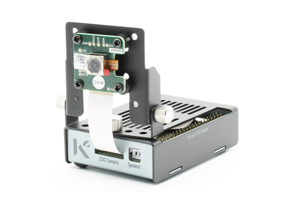 KKSB Coral Dev Board Mini Case with GPIO Access - Black and Gray Aluminium