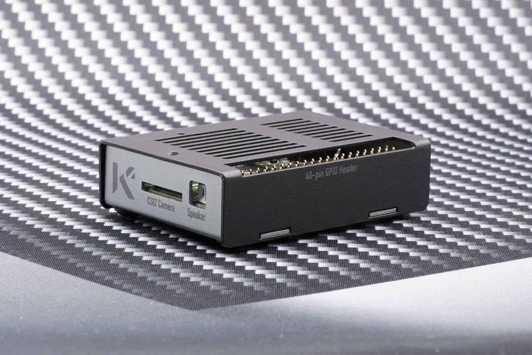KKSB Coral Dev Board Mini Case with GPIO Access - Black and Gray Aluminium