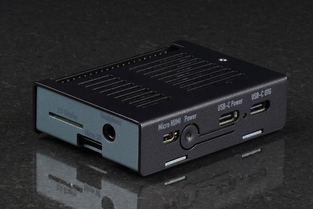 KKSB Coral Dev Board Mini Case with GPIO Access - Black and Gray Aluminium