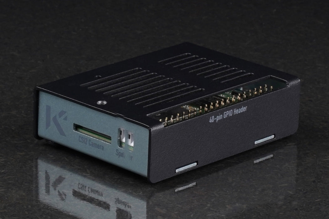 KKSB Coral Dev Board Mini Case with GPIO Access - Black and Gray Aluminium