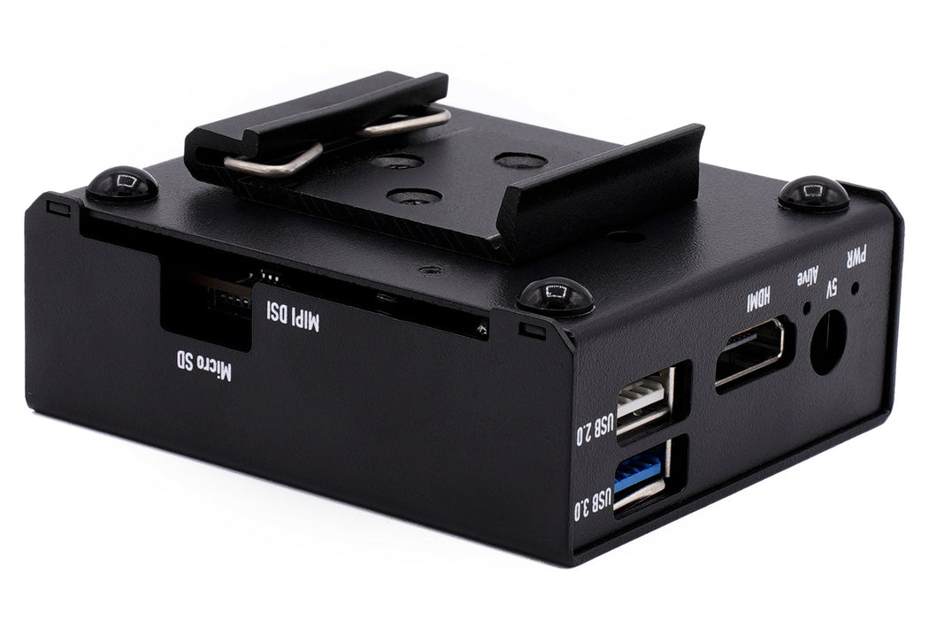 KKSB Odroid N2L Case - Black Steel Enclosure - Supports Display and DIN Rail Mounting