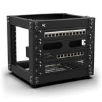 KKSB 10" 4U Open Rack Cabinet – fitted with patch panel and network switch