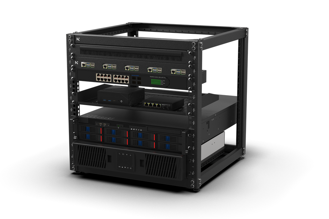 KKSB 19-Inch (19") 10U Open Rack Cabinet – Steel Wall Mount & Floor Standing Rack