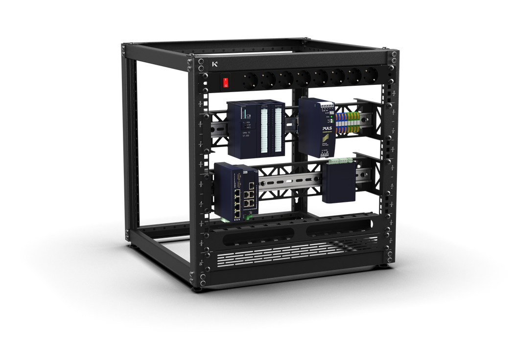 KKSB 19-Inch (19") 10U Open Rack Cabinet – Steel Wall Mount & Floor Standing Rack
