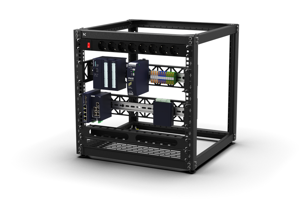 KKSB 19-Inch (19") 10U Open Rack Cabinet – Steel Wall Mount & Floor Standing Rack
