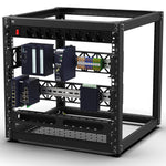 KKSB 19-Inch (19") 10U Open Rack Cabinet – Steel Wall Mount & Floor Standing Rack