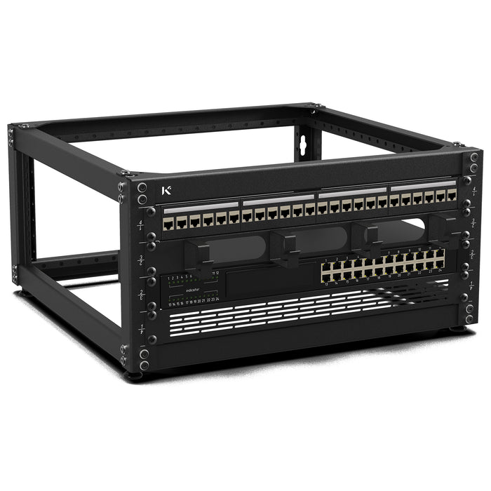 KKSB 19-Inch (19") 4U Open Rack Cabinet – Steel Wall Mount & Floor Standing Rack