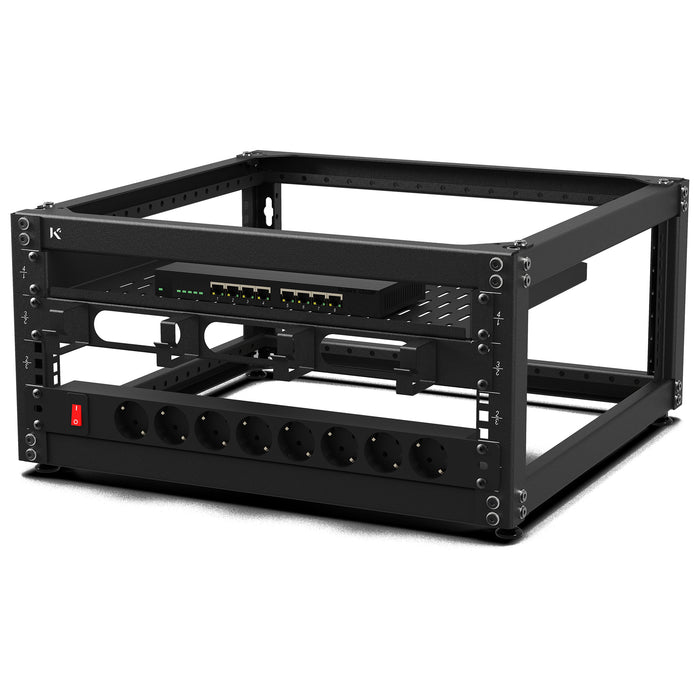 KKSB 19-Inch (19") 4U Open Rack Cabinet – Steel Wall Mount & Floor Standing Rack