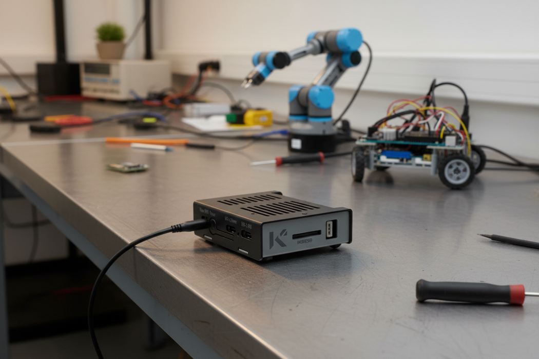 KKSB Coral Dev Board Mini Case with GPIO Access - Black and Gray Aluminium