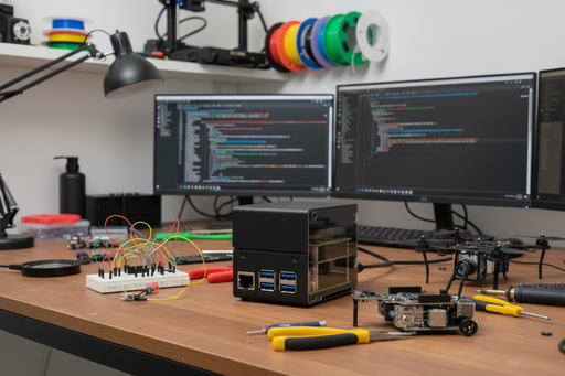 KKSB Case for Raspberry Pi 5 – Tall Aluminum Enclosure for Dual HATs & NVMe HATs