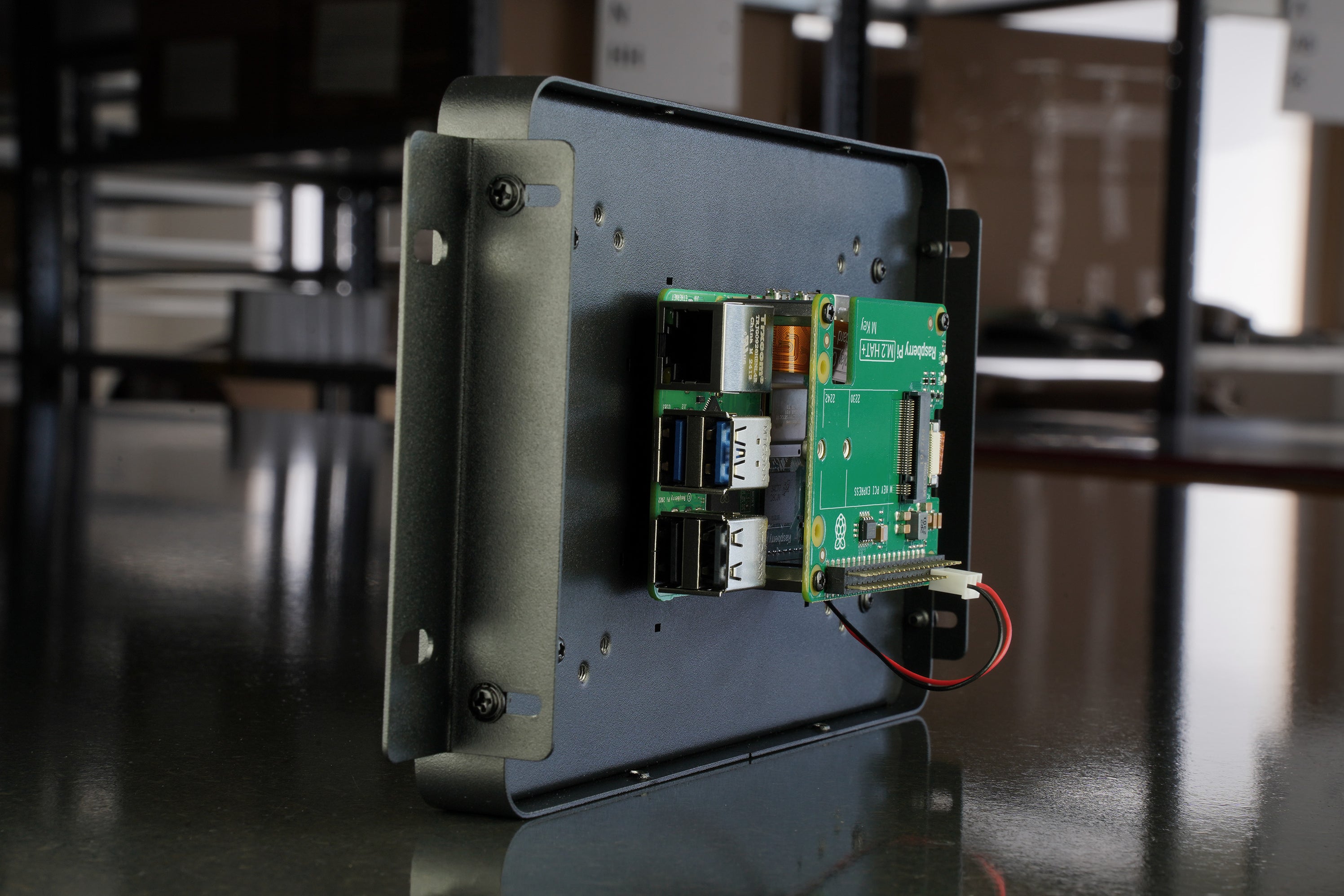 Dual Mount Raspberry Pi Case KKSB Panel Mount Case for Raspberry Pi 5 & Official 7-inch Touch Displ ...