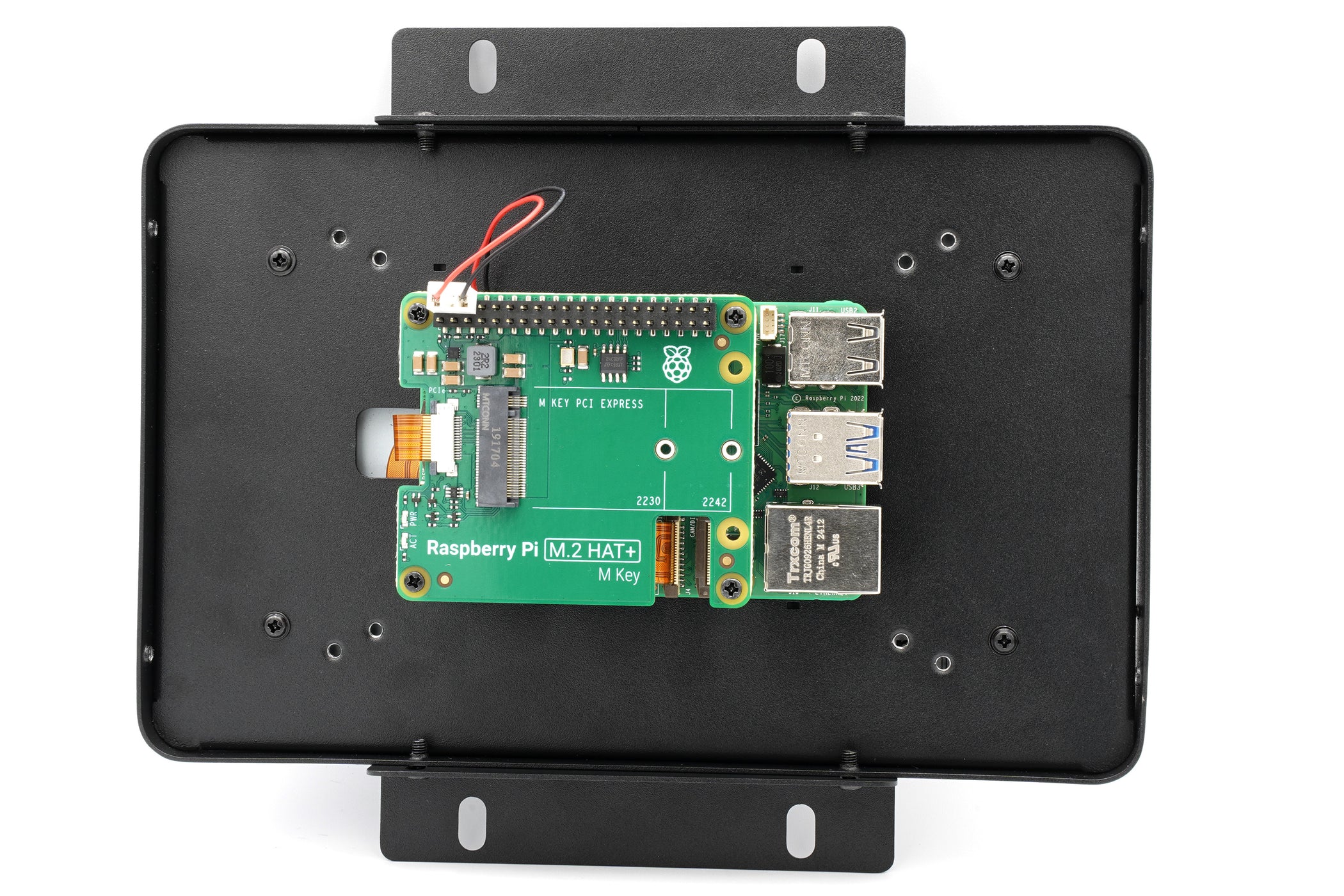 Dual Mount Raspberry Pi Case KKSB Panel Mount Case for Raspberry Pi 5 & Official 7-inch Touch Displ ...