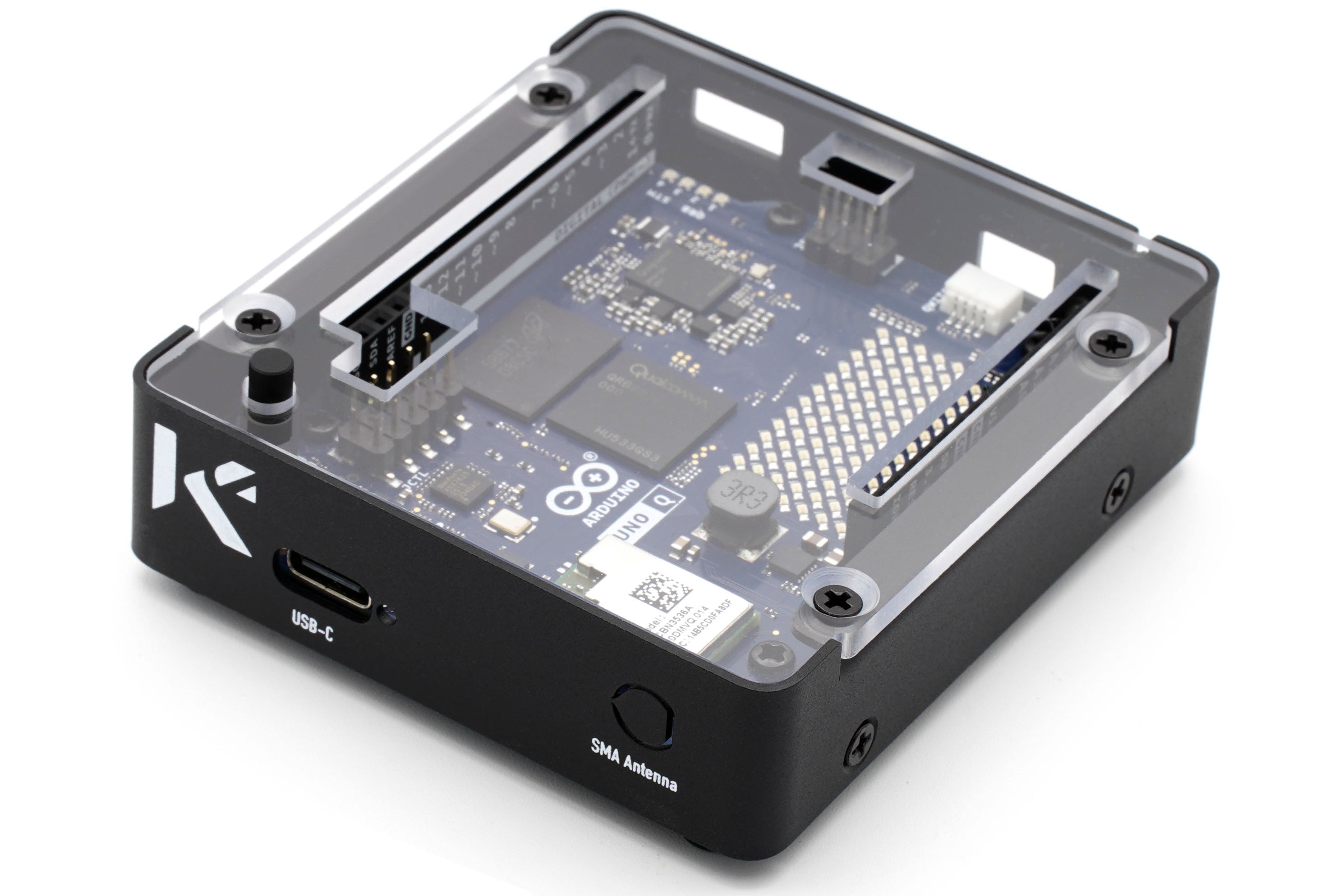 Kksb Arduino Screen KKSB Arduino Uno Q Case - Clear Polycarbonate Top — KKSB Cases