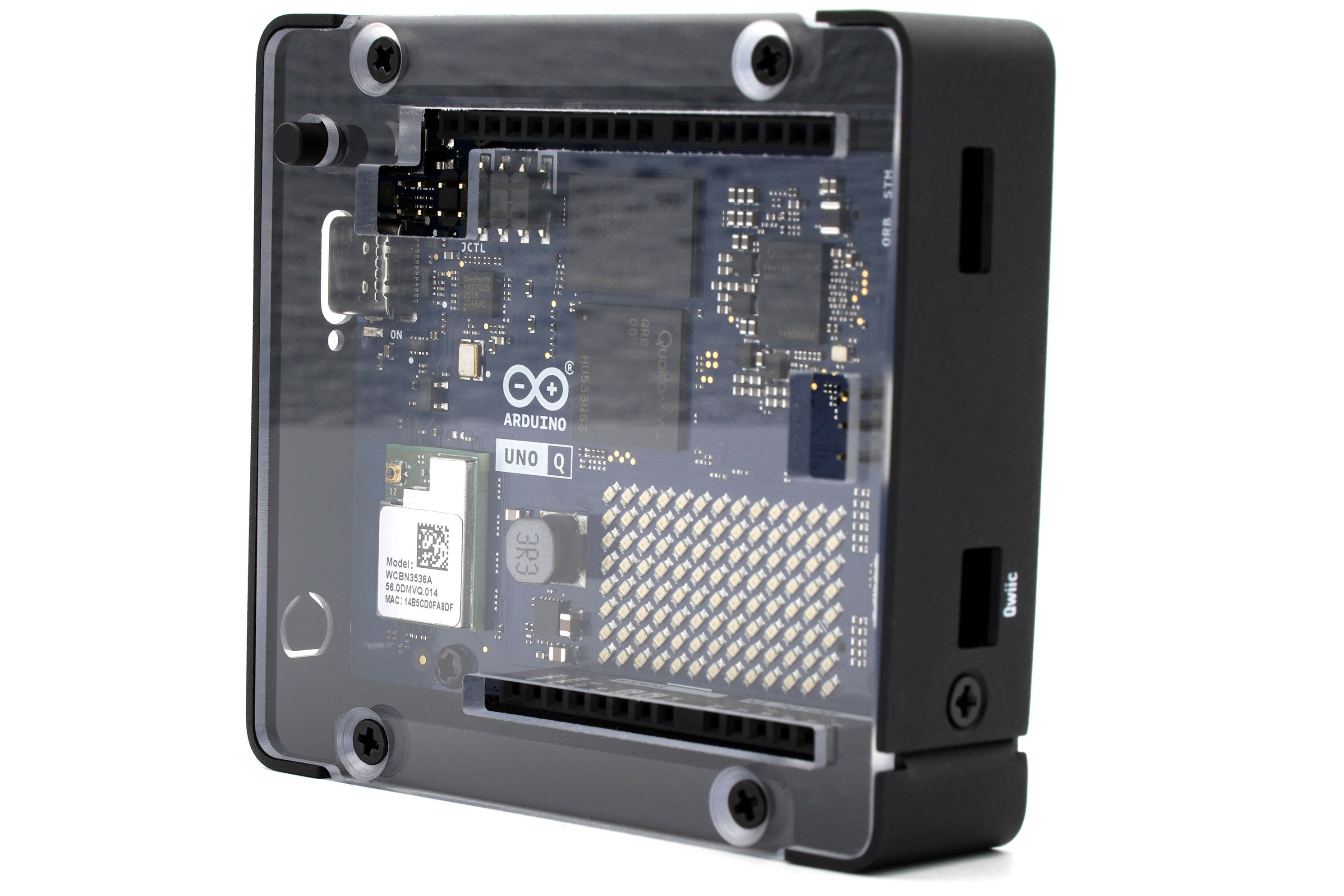 KKSB Arduino Uno Q Case - Clear Polycarbonate Top — KKSB Cases