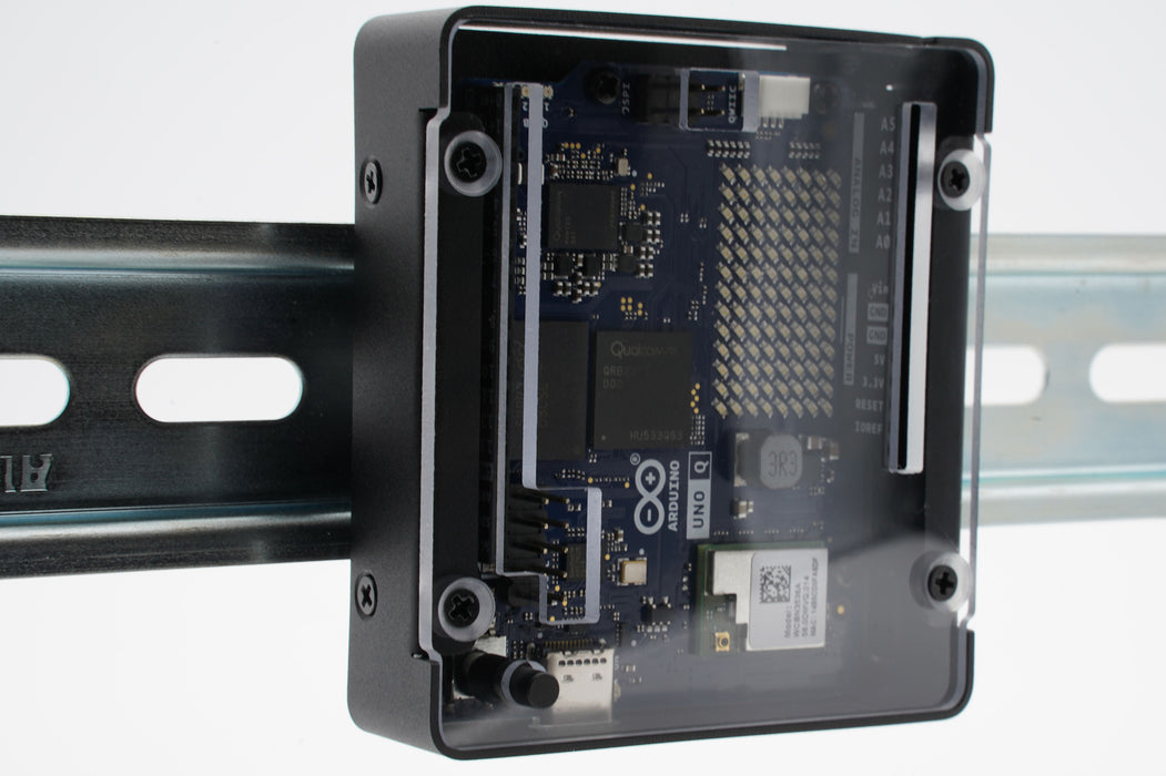 KKSB Arduino Uno Q Case - Clear Polycarbonate Top