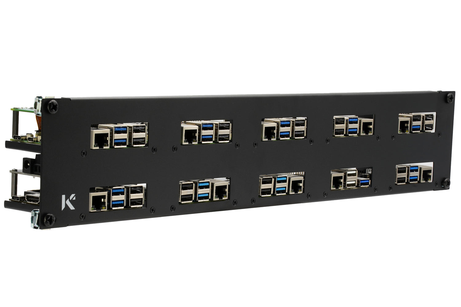 KKSB 19-Inch 2U Rack Panel for 10x Raspberry Pi
