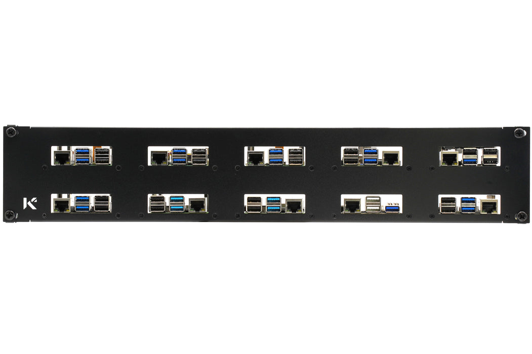 KKSB 19-Inch 2U Rack Panel for 10x Raspberry Pi
