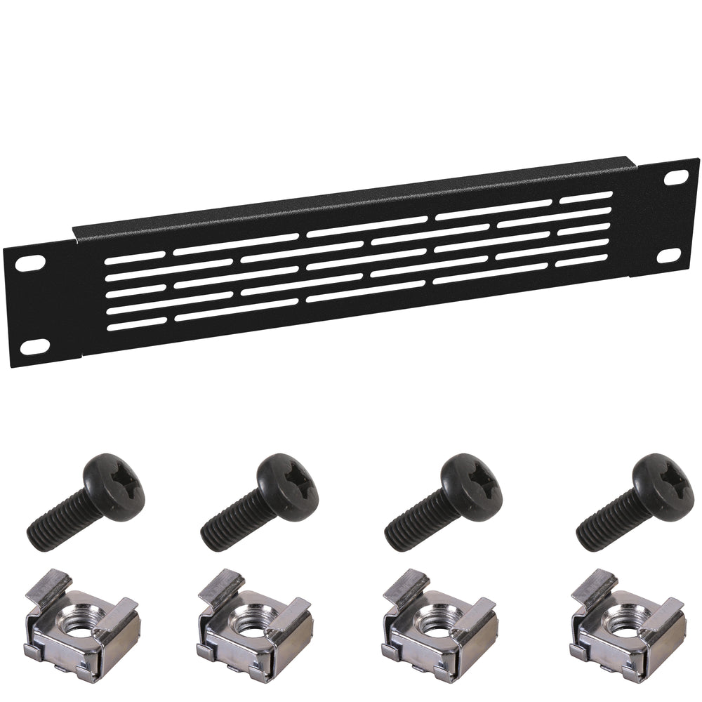 KKSB 10" 1U Rack Ventilation Panel – panel with 4 M6 screws and 4 M6 cage nuts