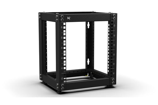 KKSB 10" 6U Open Rack Cabinet – empty cabinet, front angle view