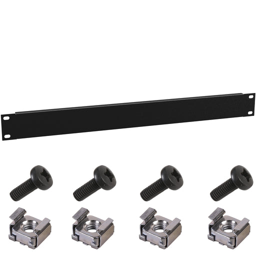 KKSB 19" 1U Rack Blank Panel – panel with 4 M6 screws and 4 M6 cage nuts