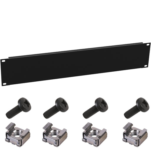 KKSB 19" 2U Rack Blank Panel – panel with 4 M6 screws and 4 M6 cage nuts
