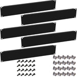 KKSB 19" 2U Rack Blank Panel 5 Pack – five panels with 20 M6 screws and 20 M6 cage nuts