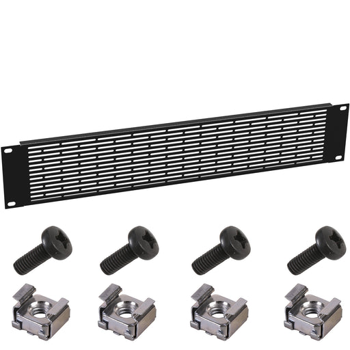KKSB 19" 2U Rack Ventilation Panel – panel with 4 M6 screws and 4 M6 cage nuts