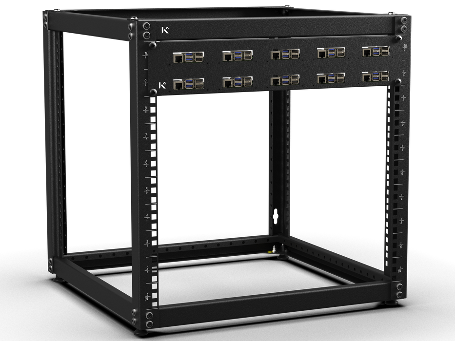 KKSB 19-Inch 2U Rack Panel for 10x Raspberry Pi