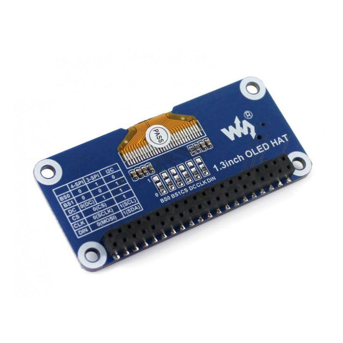 1.3 inch 128x64p OLED Display HAT for NVIDIA Jetson Nano and Raspberry Pi SPI and I2C Interface