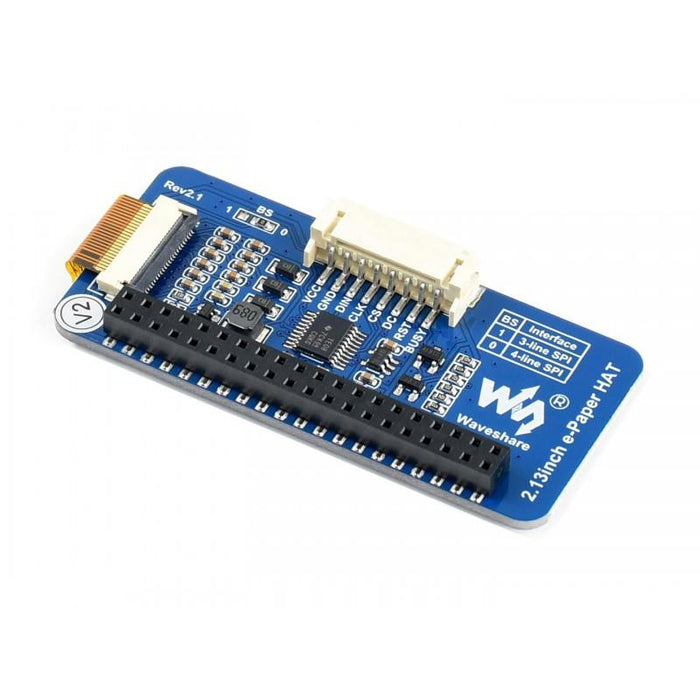 2.13 inch 250x122p E Ink Raw Display E Paper HAT for Raspberry Pi with SPI Support