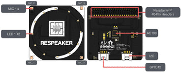 ReSpeaker Quad-Microphone (4-Mic) Array (Raspberry Pi Compatible)