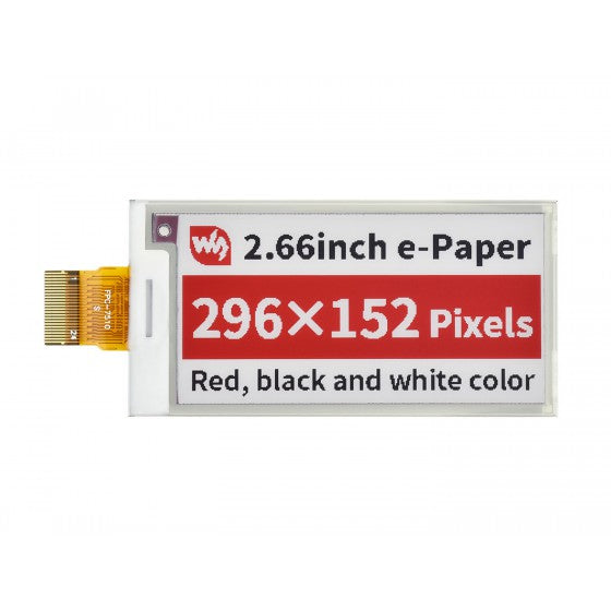 2.66 inch E-Paper (B) E-Ink Raw Display 3-Colour (Red, Black, and White)