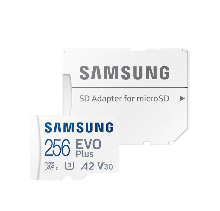 256 GB Samsung EVO Plus MicroSD Memory Card with Water, Temperature, X-Ray, and Magnetic Field Protection