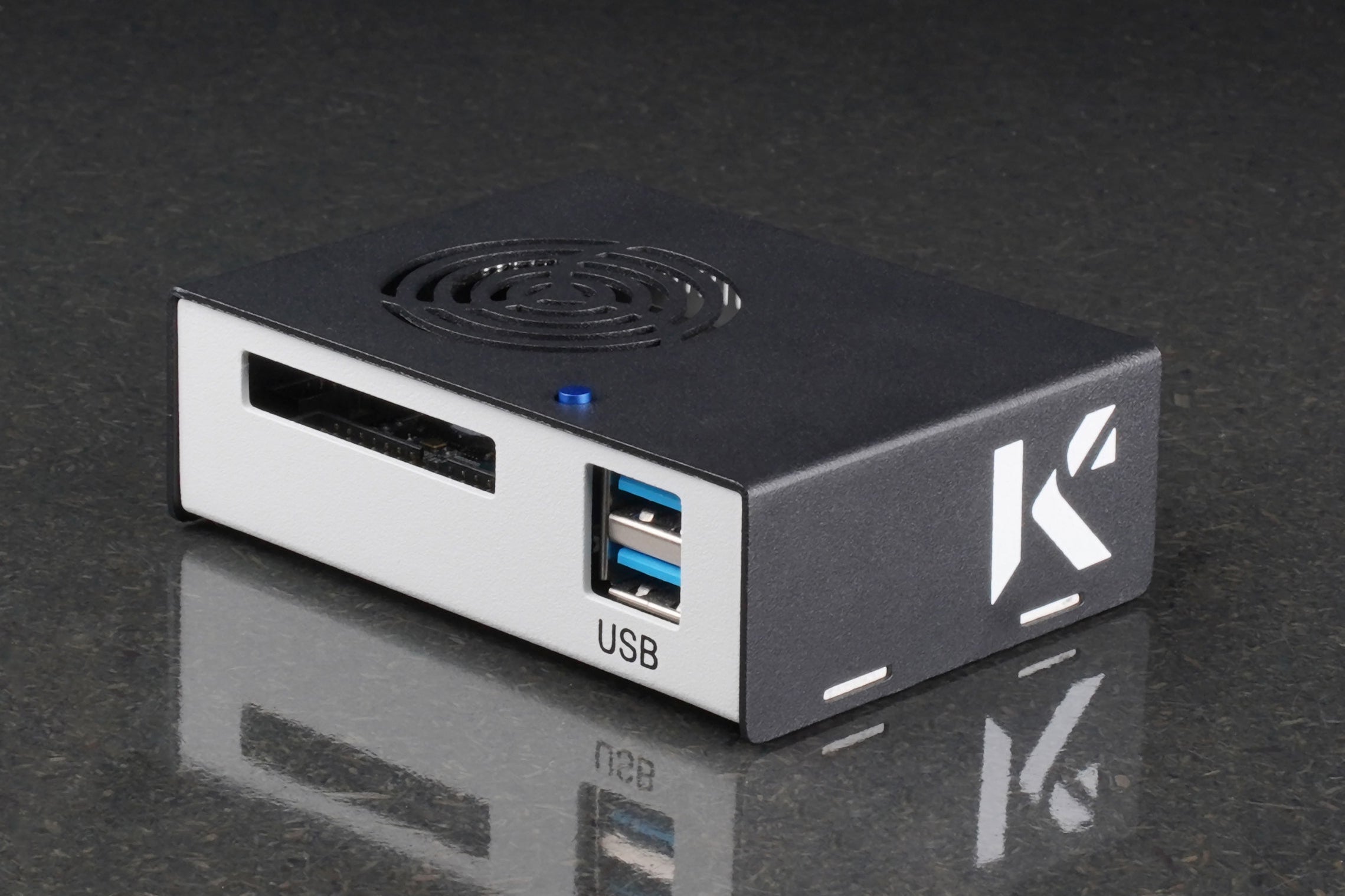 KKSB Odroid XU4 Case - Black and White Aluminium Enclosure with Space ...