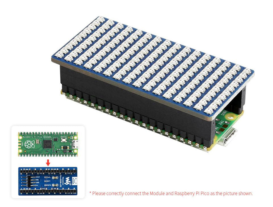 Raspberry Pi Pico RGB LED Matrix Panel Full Color 16x10 Grid