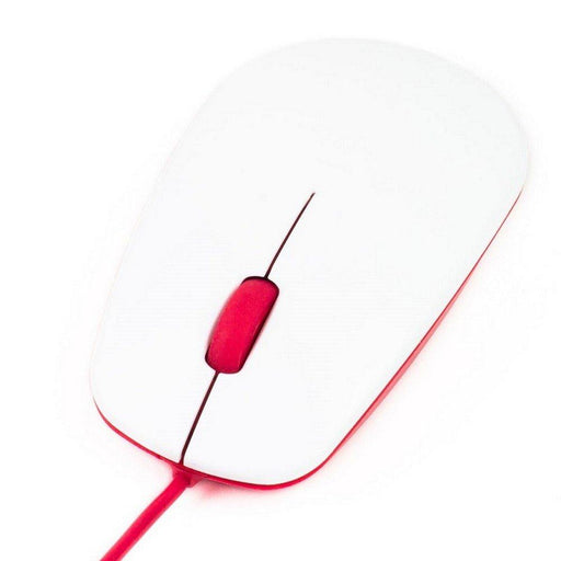 Official Raspberry Pi RPi Optical Mouse 3 Button Red and White