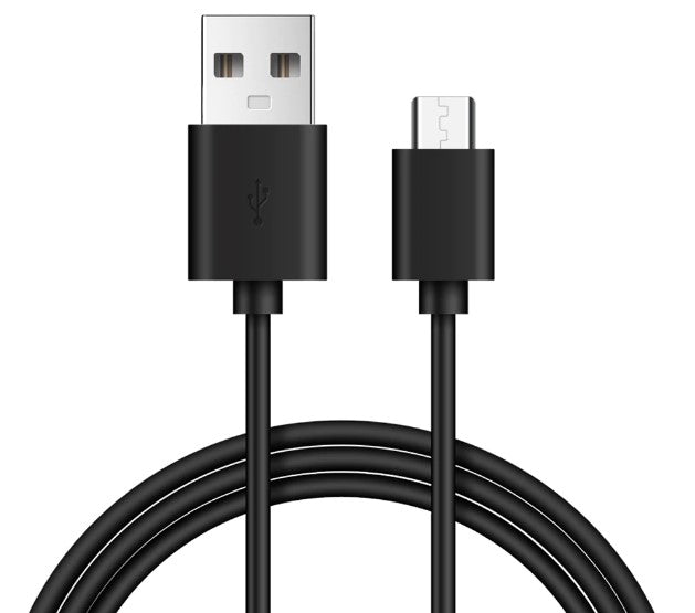 USB to Micro USB Charging and Data Cable 2m, Round, Black