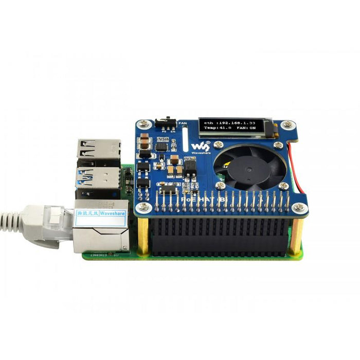 Waveshare Power over Ethernet HAT (B) for Raspberry Pi 3B+ and 4B Supports 802.3af PoE Network